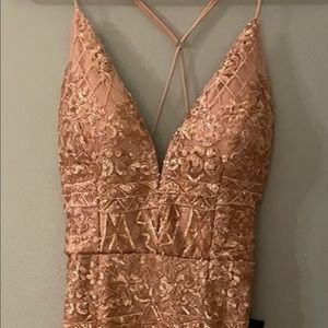 Lulus rose gold prom dress
